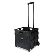 UNIVERSAL Collapsible Mobile Storage Crate 18 1/4 x 15 x 18 1/4 to 39 3/8 Black 14110