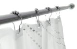 Heavy Duty - Polished Chrome Roller Shower Curtain Rings Hooks - Set of 12