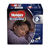 HUGGIES OverNites Diapers, Size 5 for over 27 lbs., Pack of 50 Overnight Baby Diapers