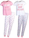 dELiA*s 2-Pack Girls Pajama Sleepwear Sets (2 Full Sets) (7-8, Keep Dreaming)'