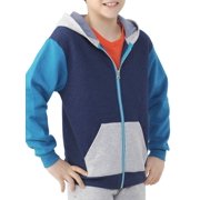 Boys' Explorer Fleece Super Soft Zip Hoodie with Contrast Sleeves