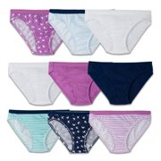 Girls' 100% Cotton Bikini Panties, 9 Pack