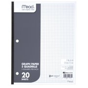 Mead Graph Paper, Quad Ruled, 20 Sheets