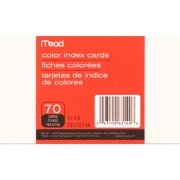 Mead Ruled Colored Index Cards, 3" x 5", Assorted Colors