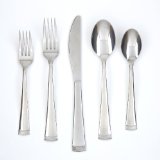 Farberware Poppy Mirror/Pebble 20-Piece Flatware Set, 18/0 Stainless Steel