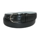 Genuine Leather Women's Dress Belt Basic Colors by CTM, Black, XL