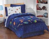 Dream Factory Outer Space Satellites Boys Comforter Set, Blue, Twin