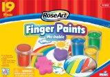 RoseArt Washable Finger Paints Set, Includes Paint, Paper, Sponges and Wood Spatula, Packaging May Vary (CYM28)