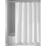 InterDesign Mildew-Free Water-Repellent Fabric Shower Curtain, 72-Inch by 72-Inch, White