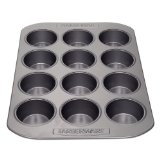 Farberware Nonstick Bakeware 12-Cup Muffin Pan, Gray