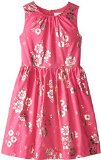 The Children's Place Big Girls' Floral Printed Foil Dress with Sash, Rumba Pink, 6X/7