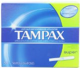 Tampax Cardboard Applicator Tampons, Super Absorbency, 54 Count (Pack of 2)