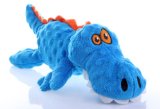 goDog Gators With Chew Guard Technology Tough Plush Dog Toy, Blue, Large