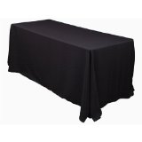 LinenTablecloth 90 x 132-Inch Rectangular Polyester Tablecloth Black