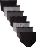 Hanes Men's 7 Pack Ultimate Full-Cut Briefs - Colors May Vary, Black/Grey, X-Large