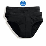 Fruit of the Loom Men's 7Pack Black Briefs Underwear, L