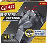 Glad Dual Defense Drawstring Large Trash Bags, 30 Gallon, 50 Count