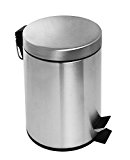 Estilo Round Brushed Stainless Steel Step Trash Can 3L - Fingerprint Resistant