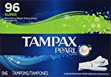 Tampax Pearl Unscented Super Absorbency Tampons, 96 Count