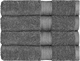 Utopia Towels 700 GSM Cotton 27-Inch-by-54-Inch Bath Towel Set, Set of 4, Grey
