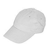 DALIX Unisex Youth Childrens Cotton Cap Adjustable Plain Hat - Unstructured (White)