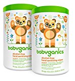 Babyganics Alcohol Free Hand Sanitizer Wipes, Mandarin, 100 Count Canister (Pack of 2)