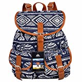 Vbiger Canvas Backpack for Women & Girls Boys Casual Book Bag Sports Daypack (Elephant Blue)