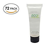 ECO AMENITIES Transparent Tube Flip Cap Individually Wrapped 30ml Shower Gel, 72 Tubes per Case