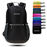 ZOMAKE Ultra Lightweight Packable Backpack Water Resistant Hiking Daypack,Small Backpack Handy Foldable Camping Outdoor Backpack Little Bag (Black)