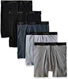 Hanes Men's 5-Pack Ultimate FreshIQ Boxer with ComfortFlex Waistband Brief,Black/Grey,Large