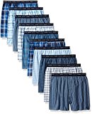 Hanes Red Label Men's Tartan Boxer with Exposed Waistband, Assorted-10 Pack, Large