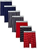 Fruit of the Loom Men's Boxer Brief (Pack of 7), Assorted-Blues, Grays, Reds, Medium