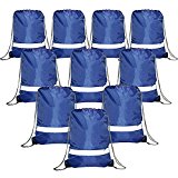 Drawstring Backpack Bags Reflective 10 Pack, Promotional Sport Gym Sack Cinch Bag