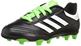 adidas Kids' Goletto VI J Firm Ground Soccer Cleats, Black/White/SGreen, 2 Medium US Little Kid