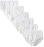 Hanes Women's Cotton Briefs 6 Pack (White, Size 8)