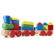 Melissa & Doug Stacking Train - Classic Wooden Toddler Toy (18 pcs)