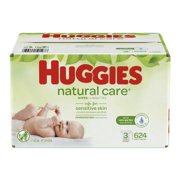 HUGGIES Natural Care Baby Wipes 3 Refill Packs (Total 624 wipes)