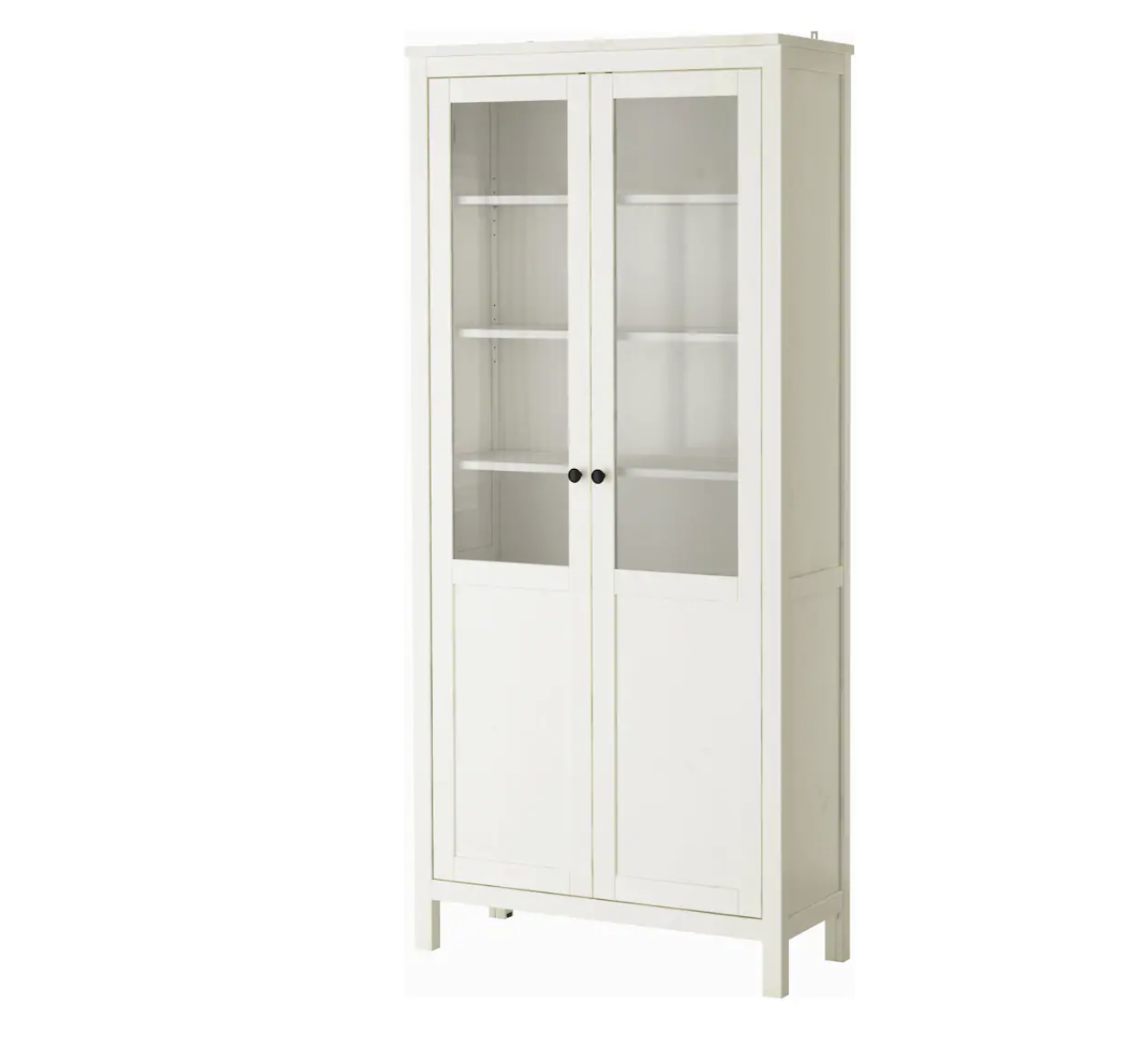 HEMNES Schrank mit Paneel-/Vitrinentür, weiß gebeizt, 90x197 cm