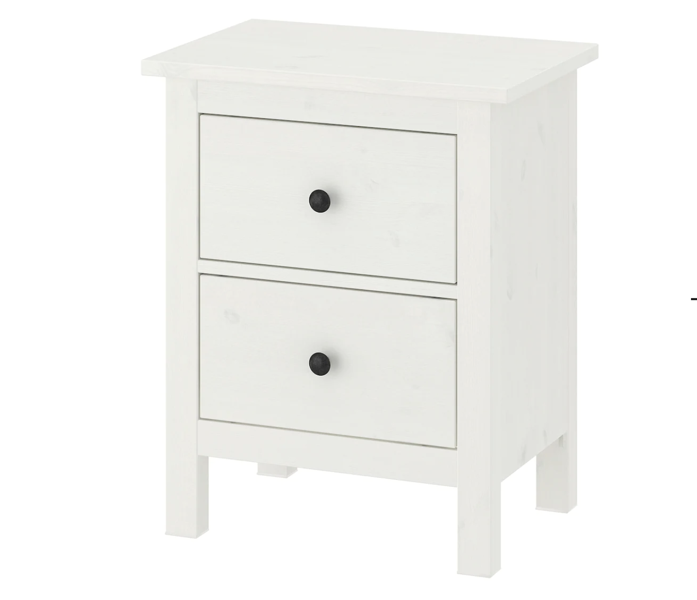 HEMNES Kommode mit 2 Schubladen, weiß gebeizt, 54x66 cm