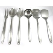6 Stainless Steel Kitchen Cooking Utensil Set Serving Tools Server Spatula Spoon