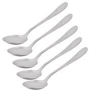 Stainless Steel Round Kitchen Table Soup Serving Spoon Scoop 5 PCS