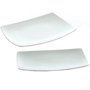 Gibson Elite Gracious Dining 2 Piece Serving Platter Set, White