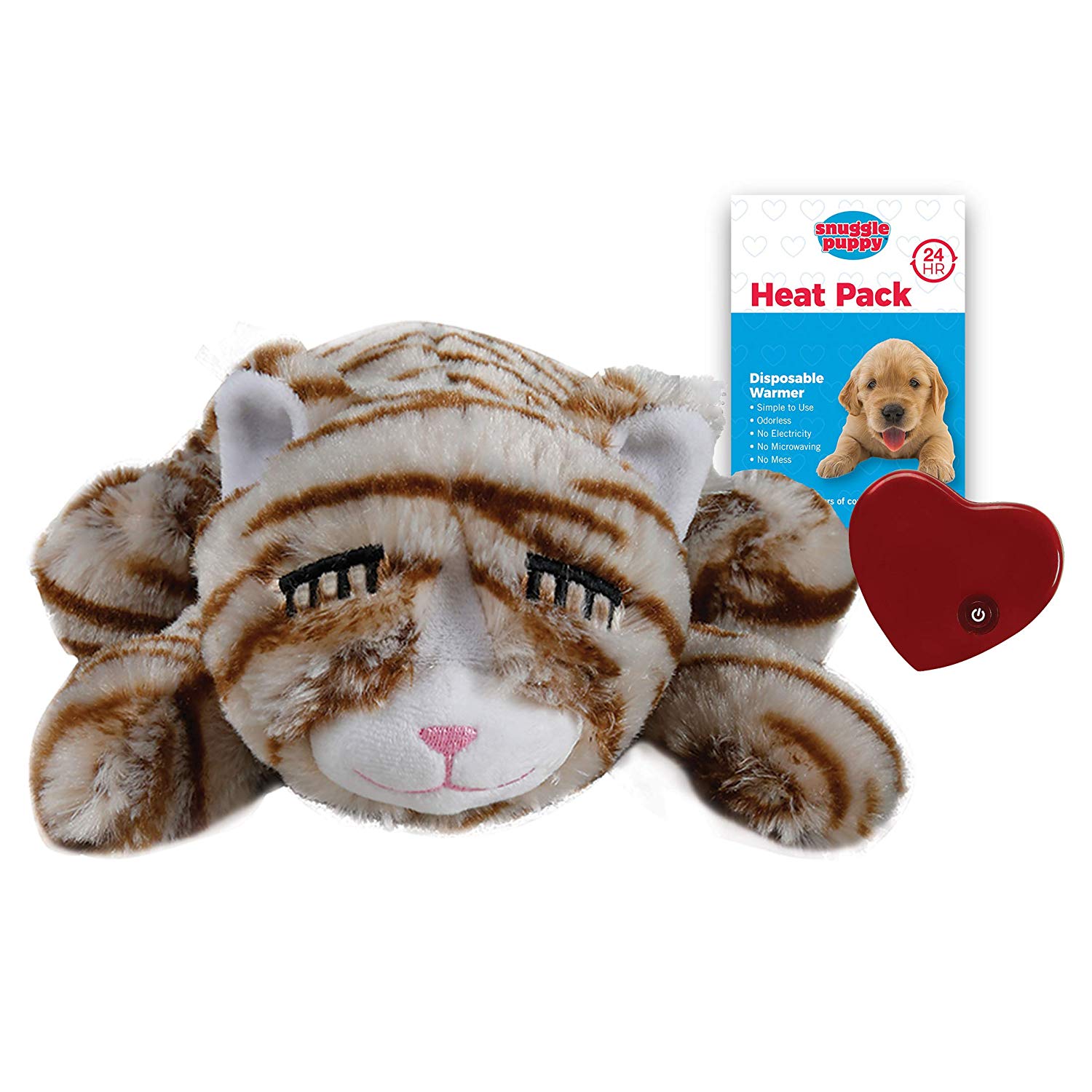 Smart Pet Love Snuggle Kitty Behavioral Aid Toy for Pets, Tan Tiger