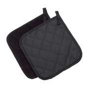 Ritz PT8BKBK-2 Black 8" x 8" Flame-Resistant Pyrotex Pot Holder - Pair