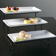 Gibson Elite Gracious Dining 3 Tier Plate Set with Metal Stand