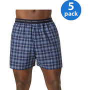 Men's Comfort Flex Exposed Waistband Blue Plaid Boxer 5-Pack