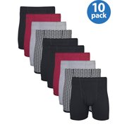 Men's Boxer Briefs With Covered Waistband, 10-Pack