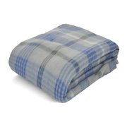 Mainstays Fleece Gray & Blue Plaid Throw Blanket, 50" x 60"