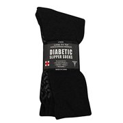 Diabetic Socks Unisex- Non Skid Hospital Loose Fitting Slipper Socks With Gripper Bottoms - 3 Pack Savings - Gripper socks (Black, 9-11)