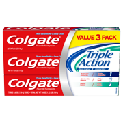 Colgate Triple Action Toothpaste, Mint - 6 Ounce, 3 Pack